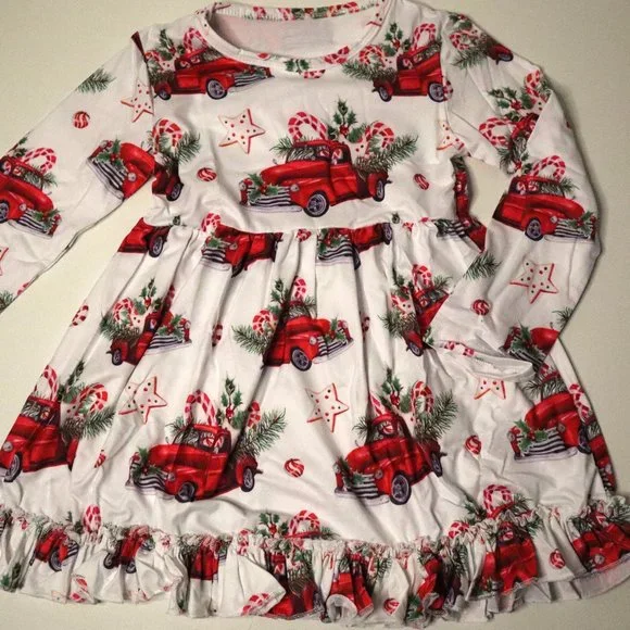 white christmas dresses North Pole Princess Tiered Tulle Dress – Mia Belle Girls main image 1